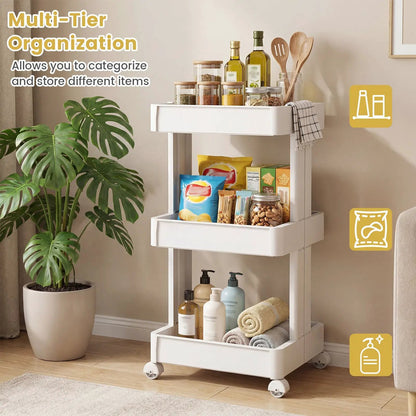 Rolling Utility Cart with Detachable Trays