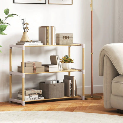 3-Tier Solid Wood Shoe Rack With Slatted Shelves