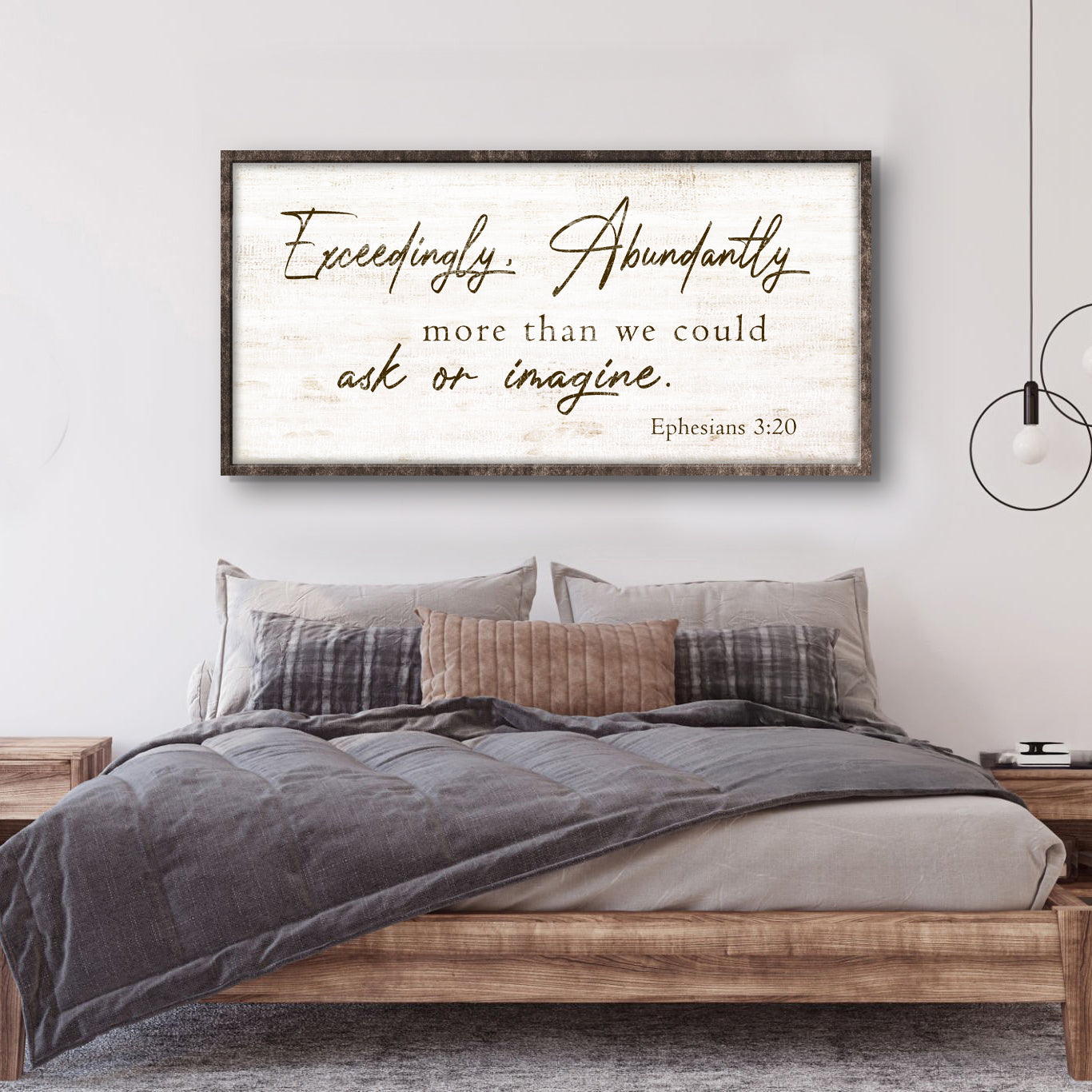 Faith sign canvas wall art by Tailored Canvases with rustic dark frame on Tampa Home & Garden Store