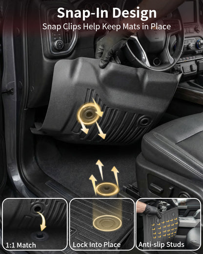 Umbrauto Custom Fit Floor Mat for Chevy Silverado/GMC Sierra, all-weather TPE, front & rear on Tampa Home & Garden Store