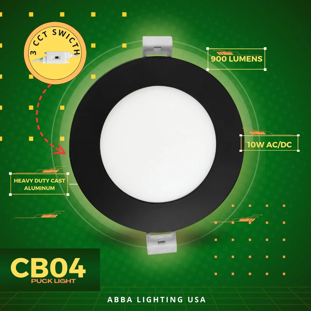 CB04 10W 3CCT Round Slim 12V LED Panel Light Low Voltage Lighting Fixture