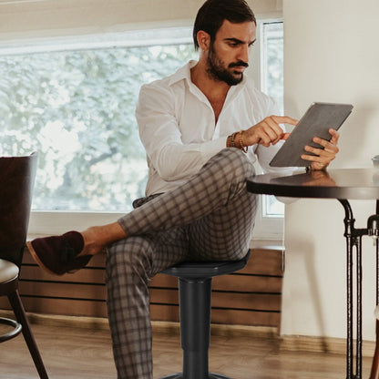 Taburete ajustable de aprendizaje activo para oficina en casa con asiento acolchado - Negro