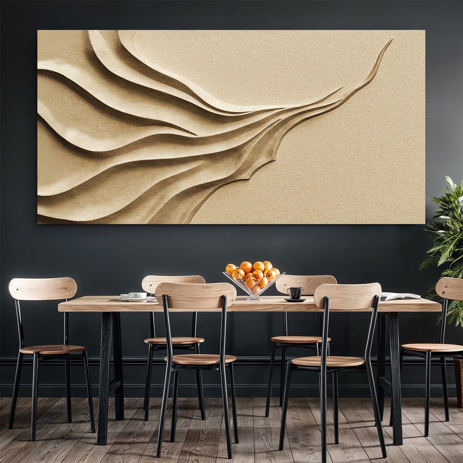 Beige Minimalist Wall Art II canvas with sand waves Tailored Canvases Crafting Canvas on Tampa Home & Garden Store