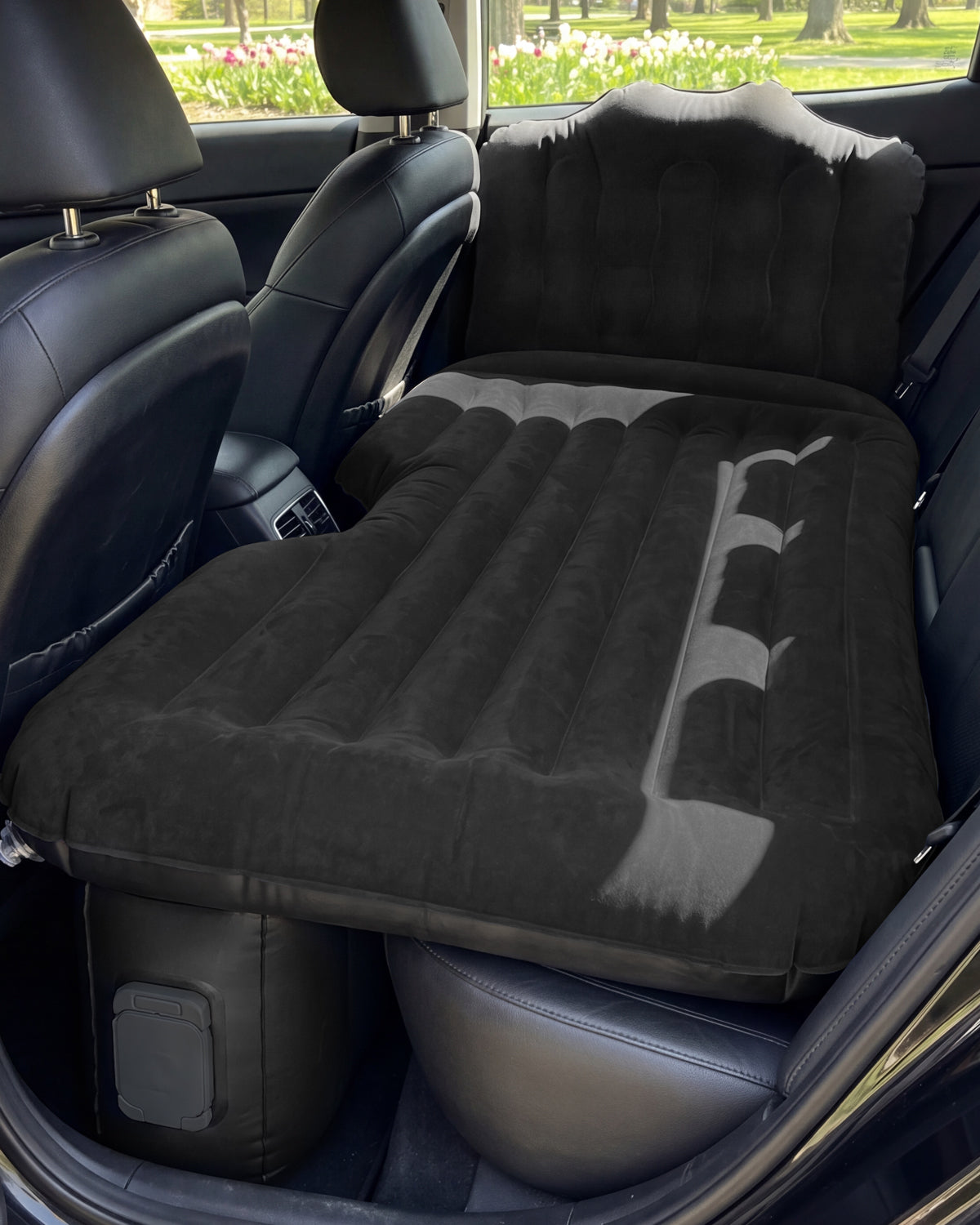 Umbrauto back seat car air mattress with black plush flocked surface on Tampa Home & Garden Store