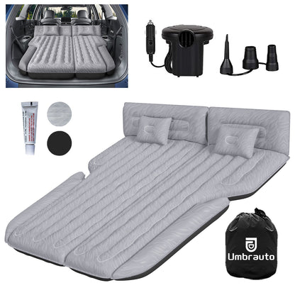 Umbrauto SUV Air Mattress 1.0 gray laid in car rear with pump and carry bag on Tampa Home & Garden Store