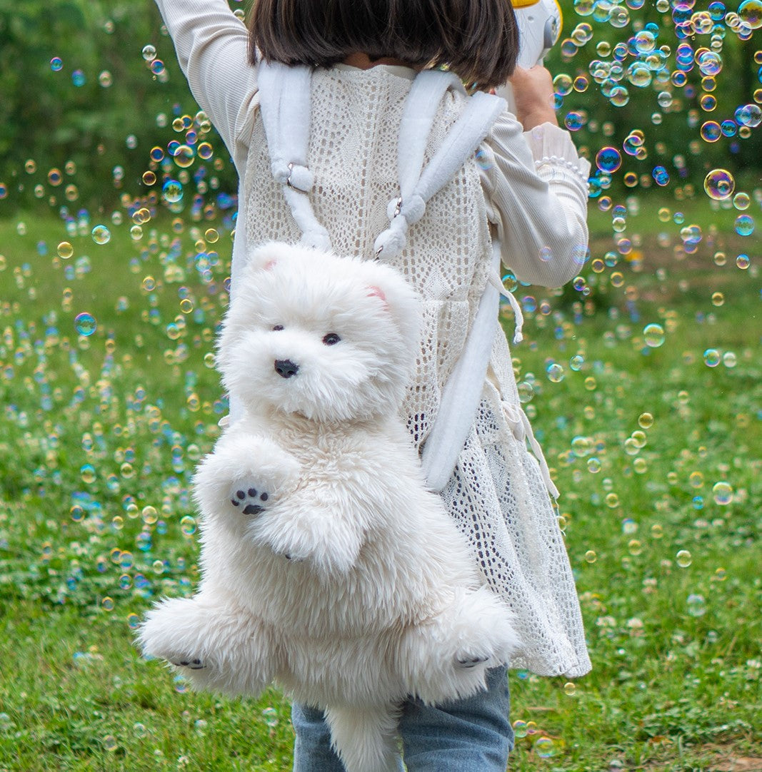 Sac à dos Westie – Sac en peluche pour filles et amantes des chiots