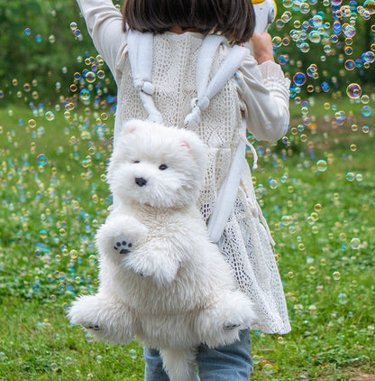 Sac à dos Westie – Sac en peluche pour filles et amantes des chiots