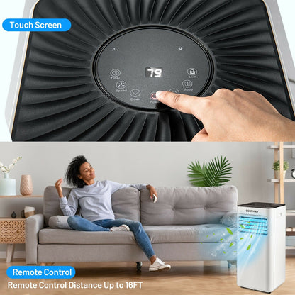 Aire Acondicionado Portátil 10000 BTU Enfriador de Aire Evaporativo Deshumidificador-Blanco