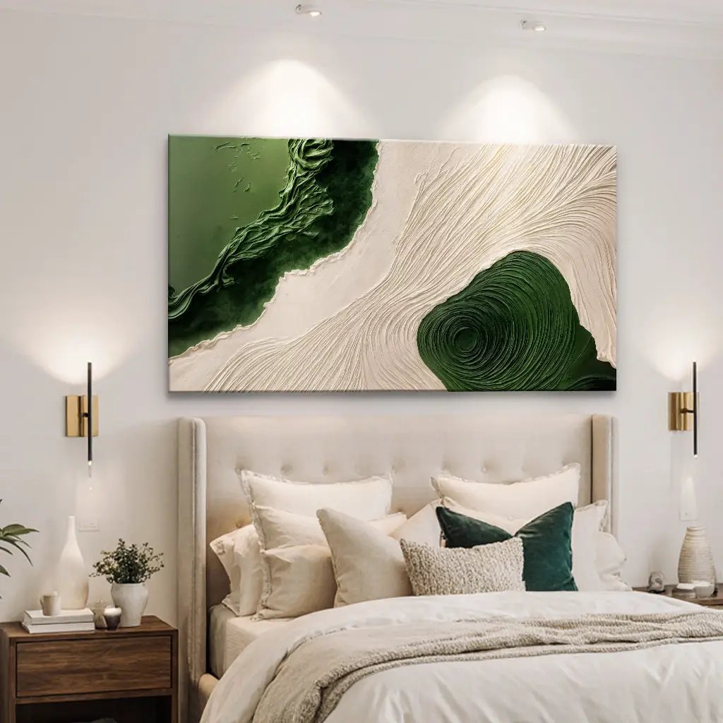 Green Rivers Abstract Wall Art XII Canvas Print