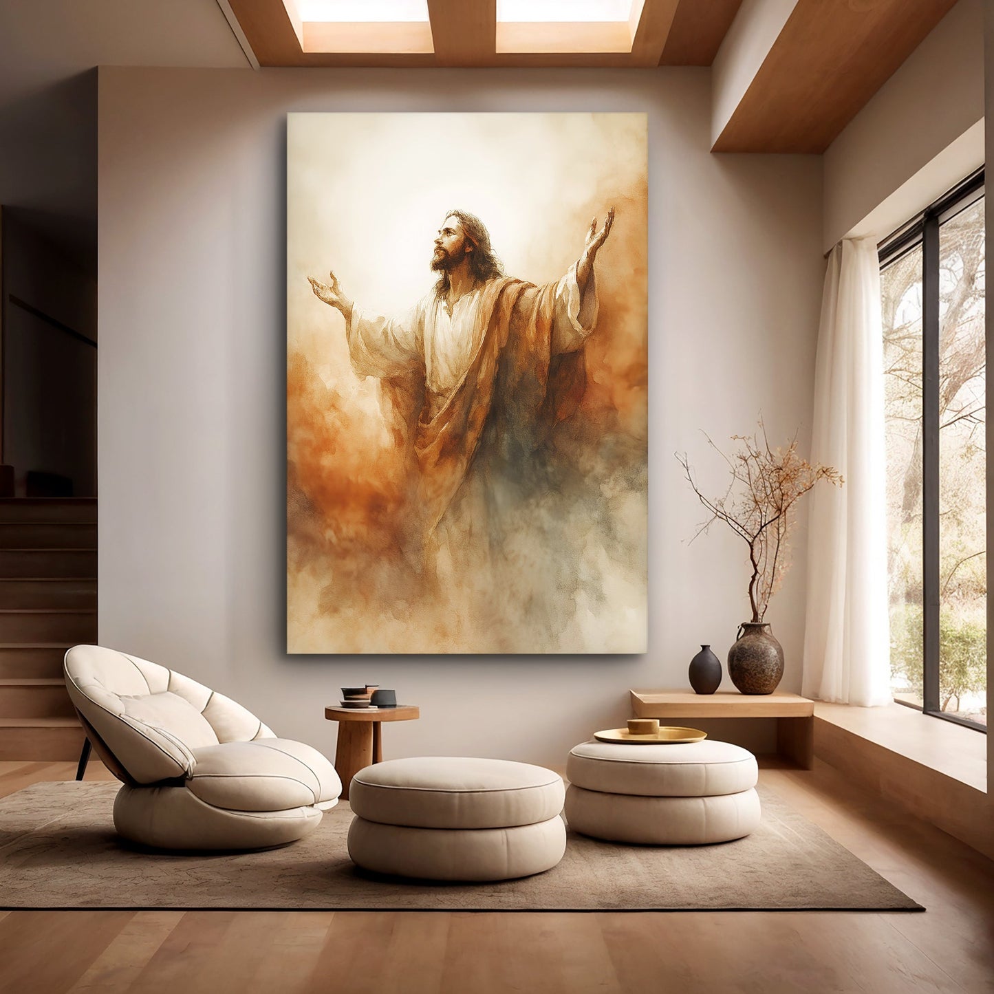 Risen Glory Faith Wall Art canvas Tailored Canvases warm amber tones on Tampa Home & Garden Store