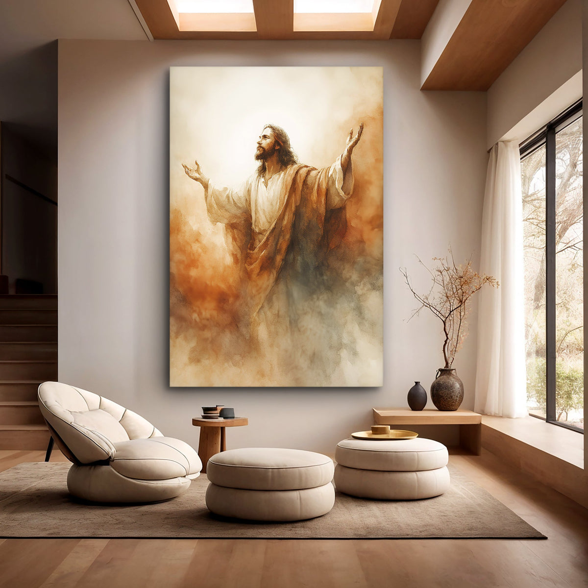 Risen Glory Faith Wall Art canvas Tailored Canvases warm amber tones on Tampa Home & Garden Store