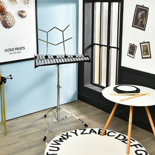 32 Note Glockenspiel Xylophone Percussion Bell Kit with Adjustable Stand - Tampa Home & Garden Store