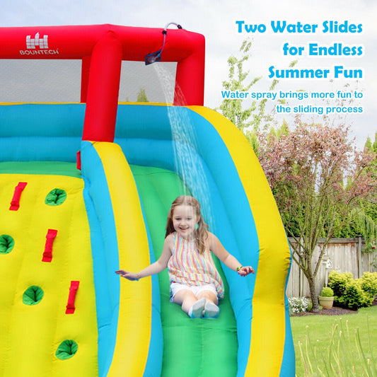 Inflatable Water Park Bounce House with Double Slide and Climbing Wall with 735W Blower - Tampa Home & Garden Store