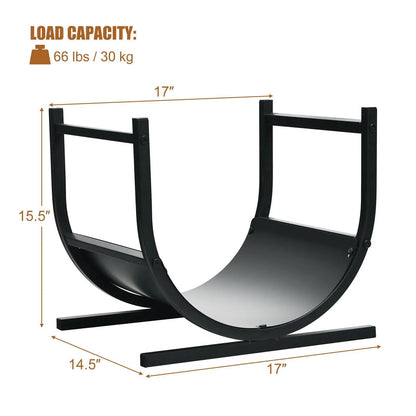 17 Inch U Shaped Firewood Rack Steel Outdoor Use