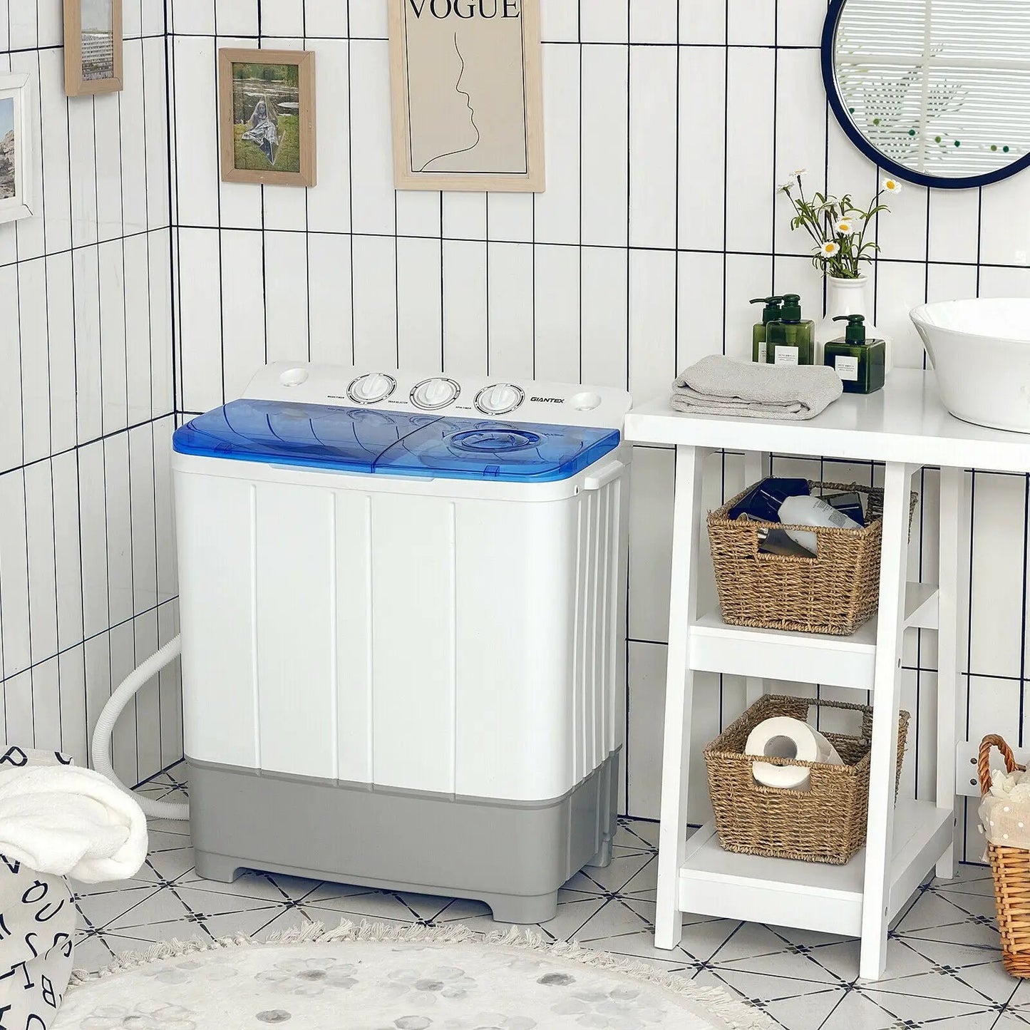2-in-1 Portable Washing Machine Timer Control