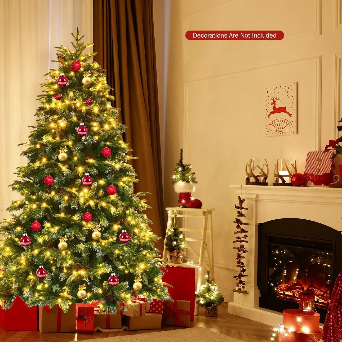 Pre Lit Snowy Christmas Hinged Tree with Lights