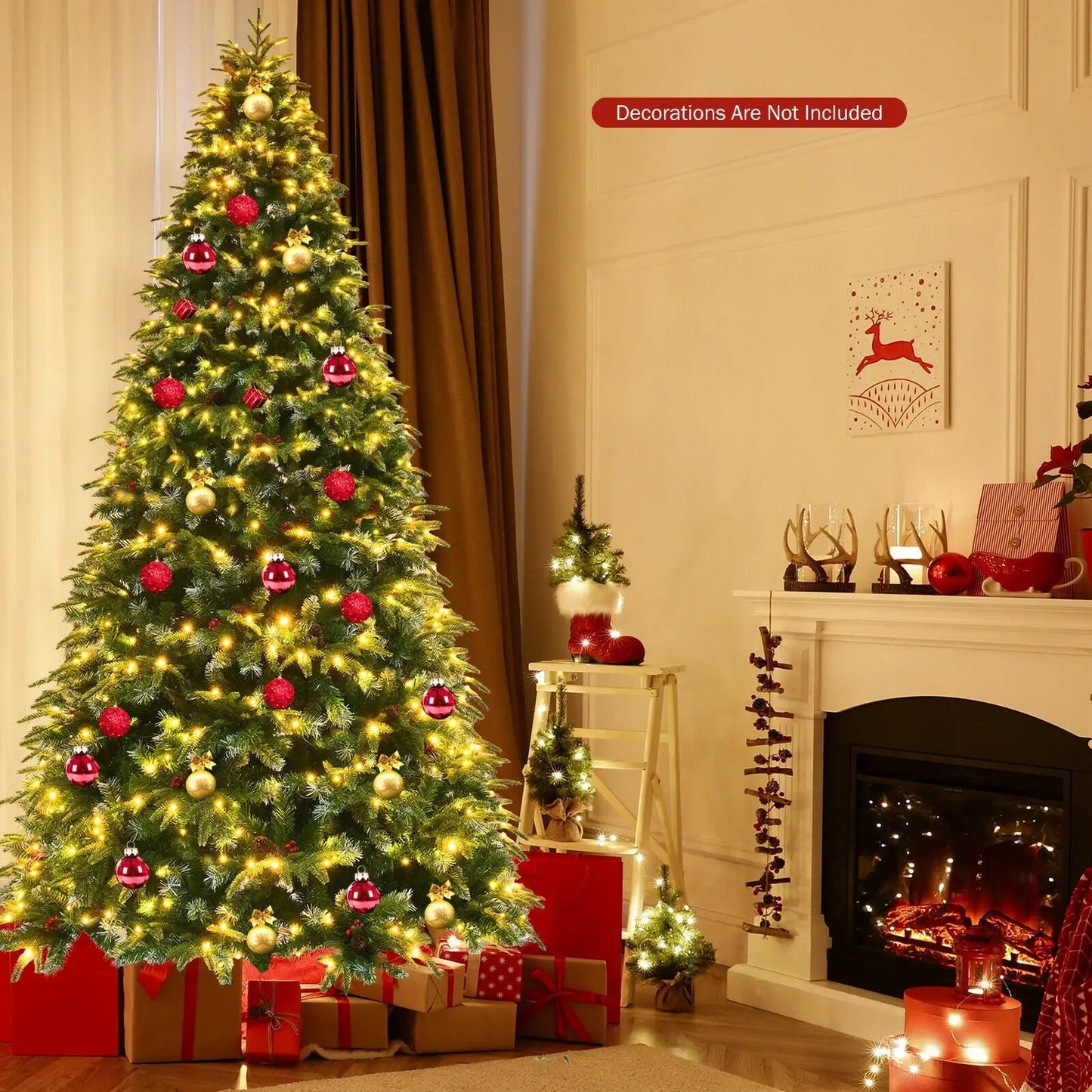 Pre Lit Snowy Christmas Hinged Tree with Lights