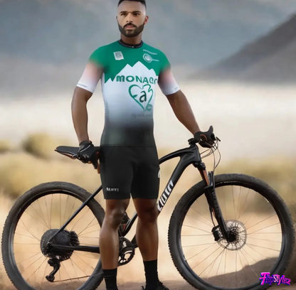 Purple Men Short Sleeve Suspender Cycling Suit