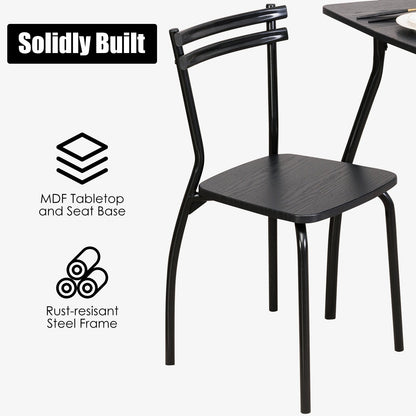 Juego de comedor de 5 piezas con 4 sillas y respaldos