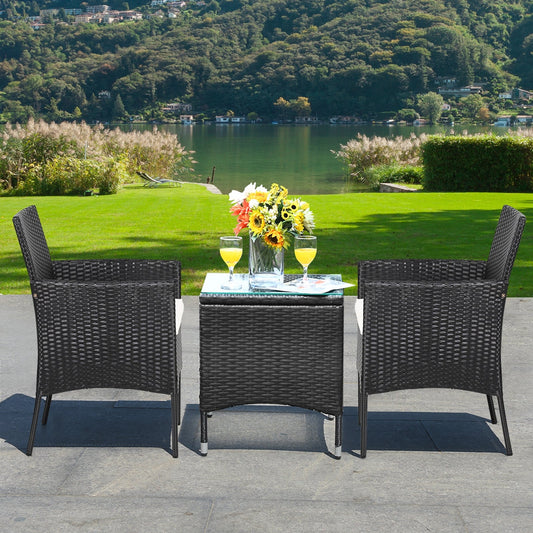 2 Pieces Patio Wicker Chairs with Cozy Seat Cushions - Tampa Home & Garden Store