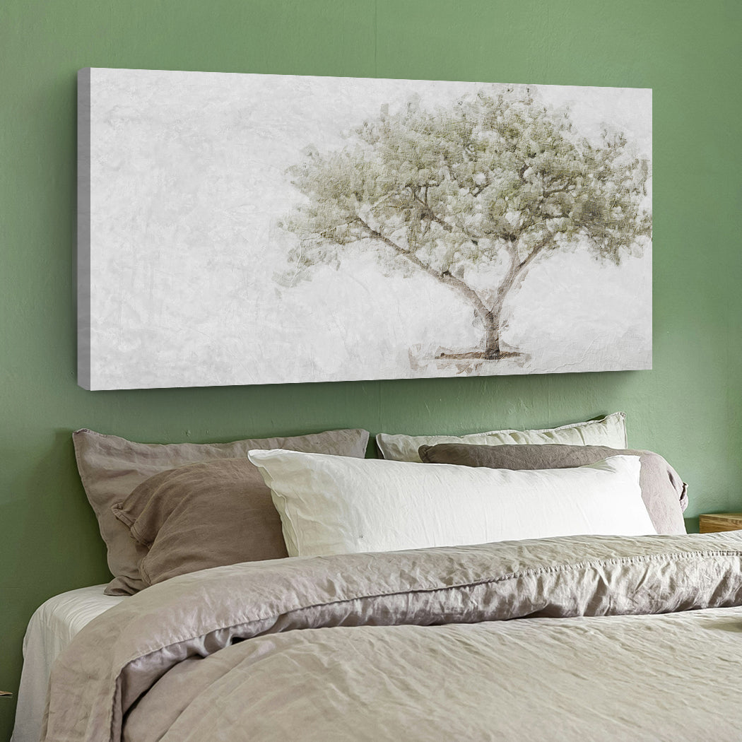 Olive Tree Faith Wall Art canvas by Tailored Canvases, olive tree on pale gray background on Tampa Home & Garden Store
