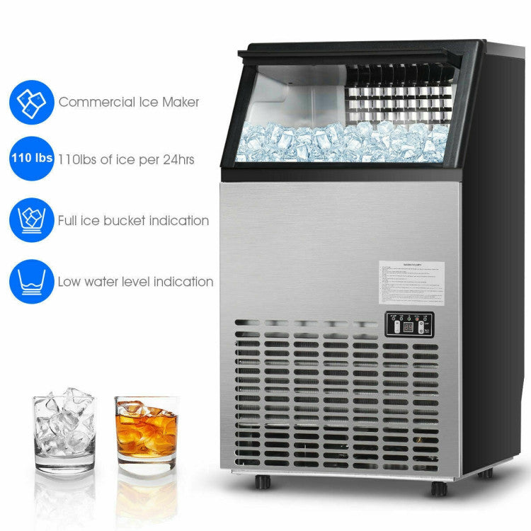 Máquina de hielo compacta de acero inoxidable
