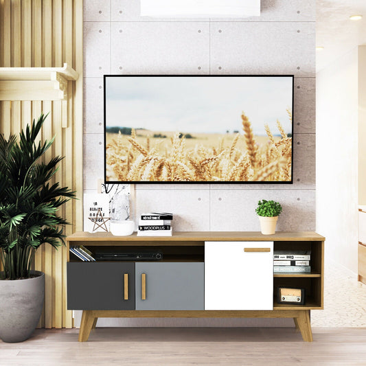 65 Inch TV Stand with 3 Storage Cabinets and 3 Open Shelves for Living Room - Tampa Home & Garden Store