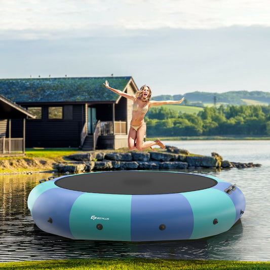 15 Feet Inflatable Splash Padded Water Bouncer Trampoline-Blue - Tampa Home & Garden Store