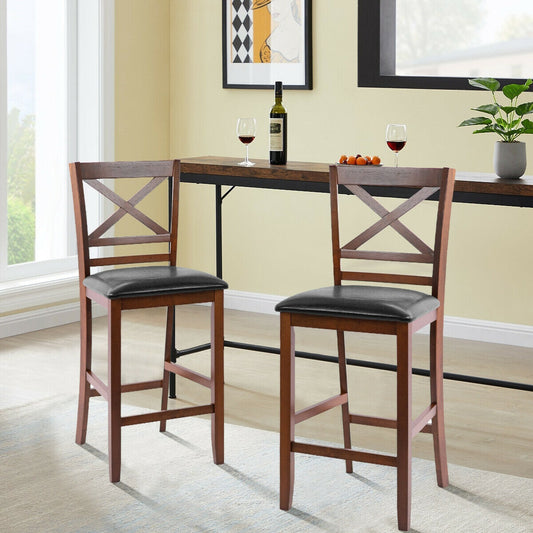 Set of 2 Bar Stools 25 Inch Counter Height Chairs with - Tampa Home & Garden Store