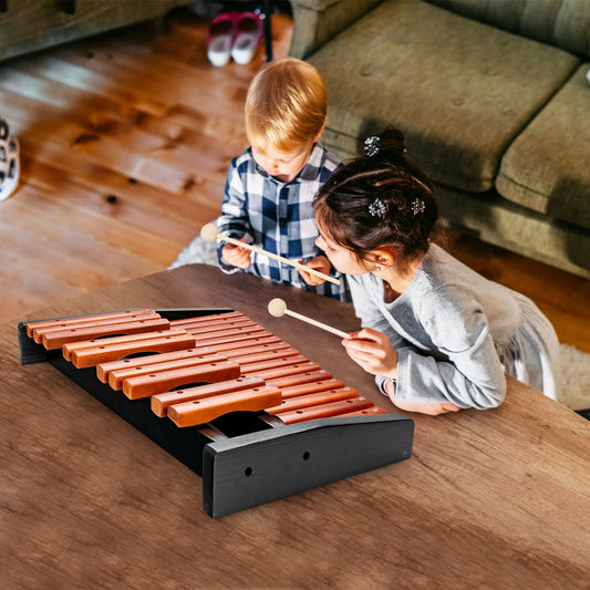 25 Notes Xylophone Wooden Percussion Educational Instrument with 2 Mallets - Tampa Home & Garden Store