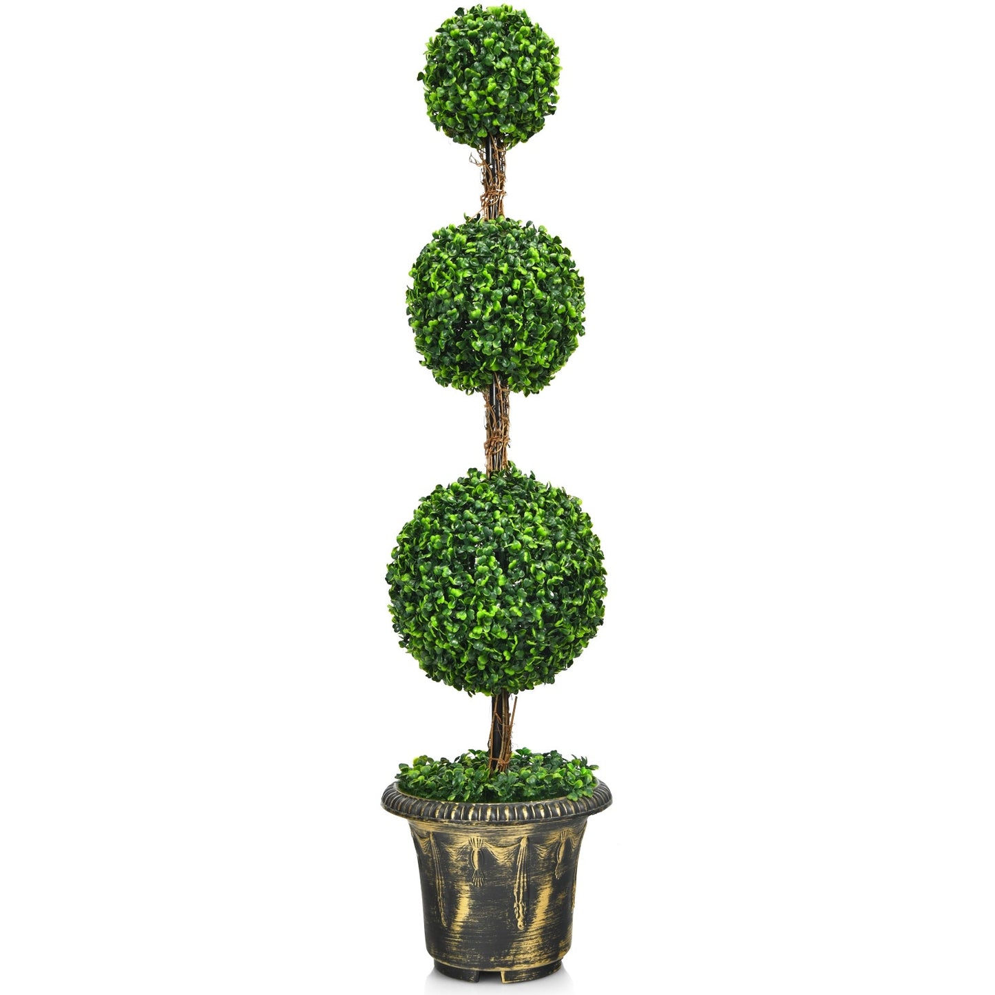 Planta artificial de topiario de tres bolas de 4 pies