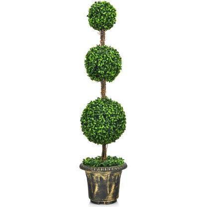 Planta artificial de topiario de tres bolas de 4 pies