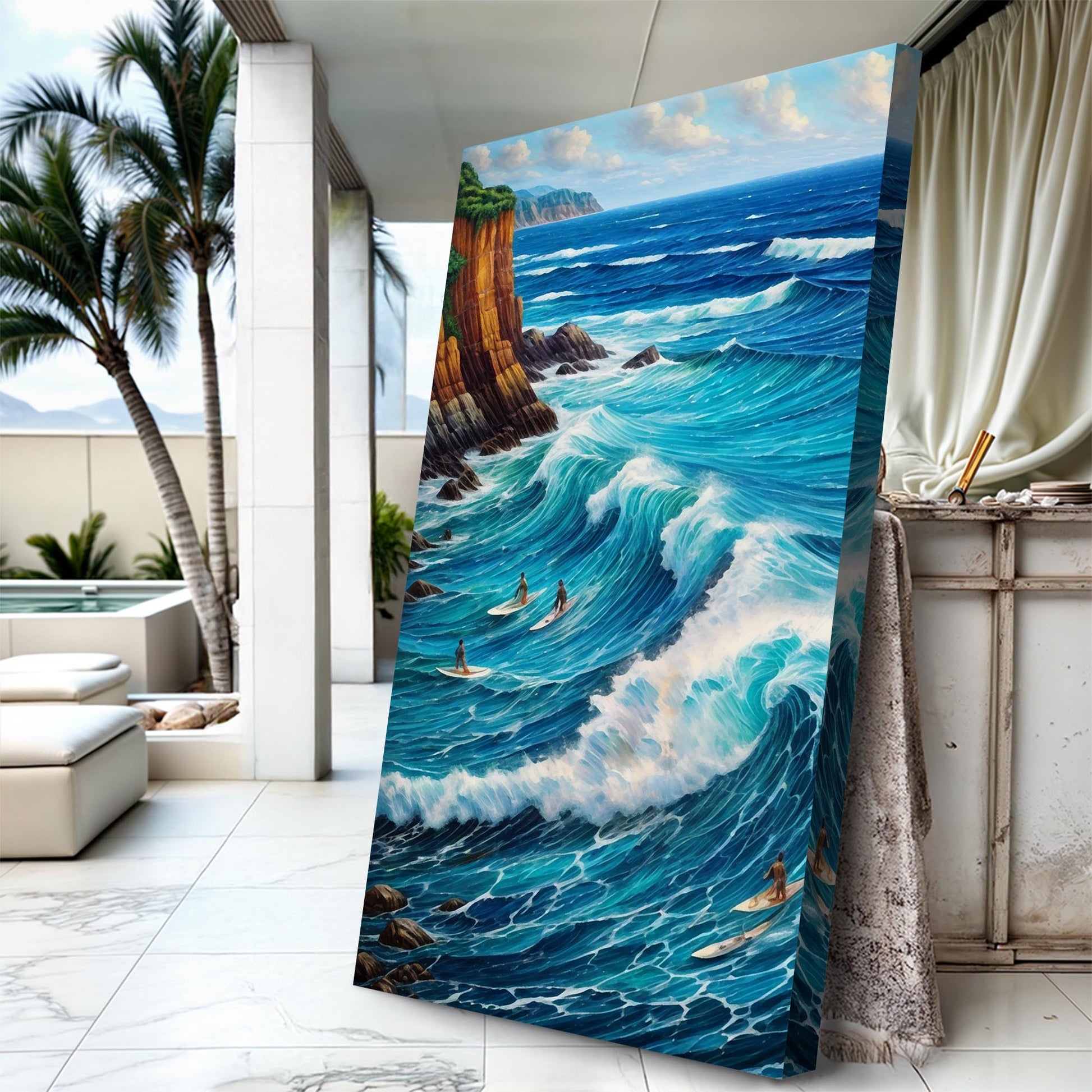 Beach Days Wall Art XX canvas by Tailored Canvases ocean blue seascape on Tampa Home & Garden Store