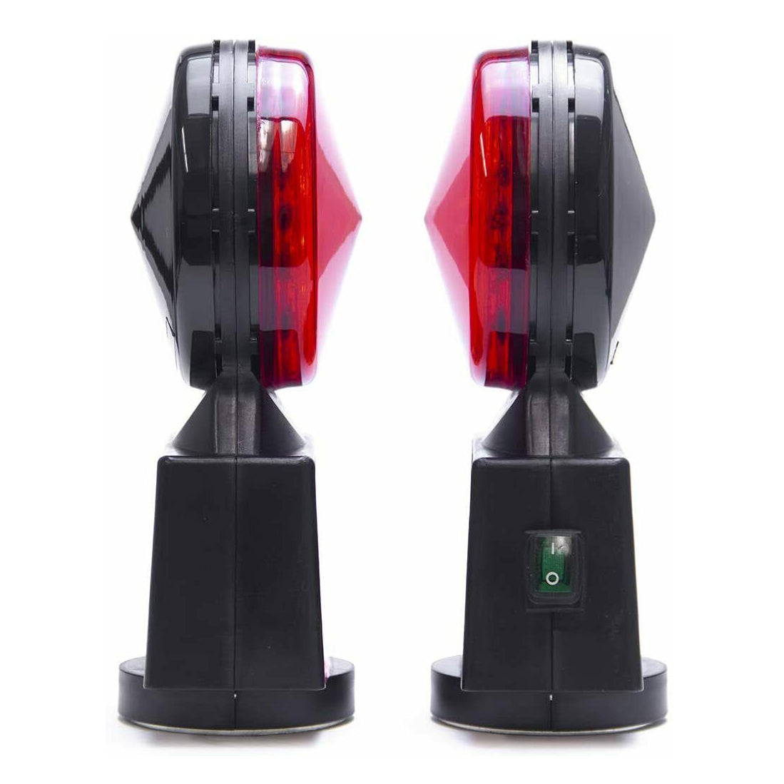 Wireless Magnetic Trailer Tow Lights pair of Master Tailgaters red lenses black housing on Tampa Home & Garden Store