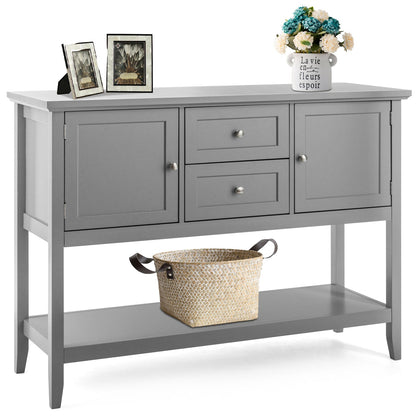 Aparador de madera Consola con cajones y almacenamiento - Gris