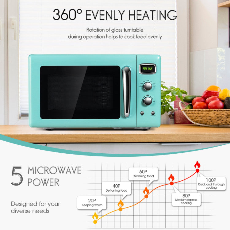 Retro Countertop Compact Microwave Oven