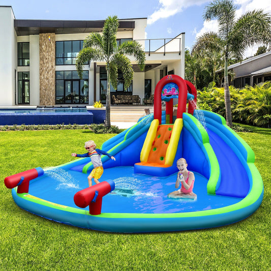 Inflatable Waterslide Bounce House with Upgraded Handrail without Blower - Tampa Home & Garden Store