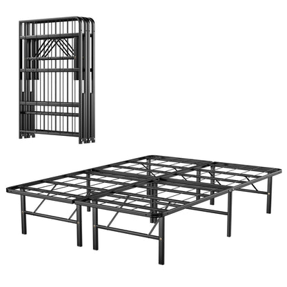 Base de cama de plataforma de metal plegable Twin/Full/Queen con montaje sin herramientas - Tamaño completo