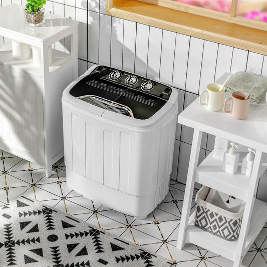 8 Lbs Compact Mini Twin Tub Washing Spiner Machine for Home and Apartment - Tampa Home & Garden Store