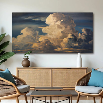 Cloud Wall Art canvas by Tailored Canvases; dramatic beige clouds over blue sky on Tampa Home & Garden Store