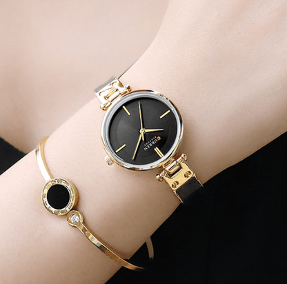 Womens Stevvex stainless steel watch with ceramic marble bracelet, black dial, two bracelets on Tampa Home & Garden Store