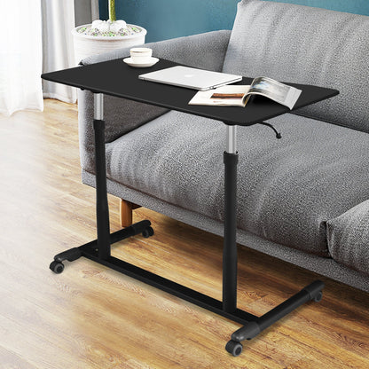 Escritorio de computadora ajustable en altura, mesa para portátil con ruedas para sentarse o pararse - Negro