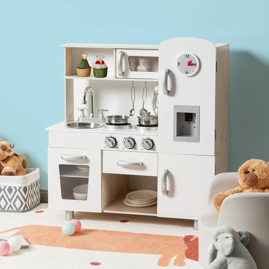 Vintage Play Kitchen Pretend Kids Cooking Playset Toys with Water Dispense - Tampa Home & Garden Store