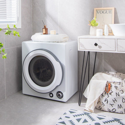 Secadora de ropa eléctrica compacta con tambor de acero inoxidable - Blanca