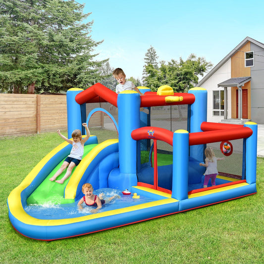 Inflatable Kids Water Slide Bounce Castle with 480W Blower - Tampa Home & Garden Store