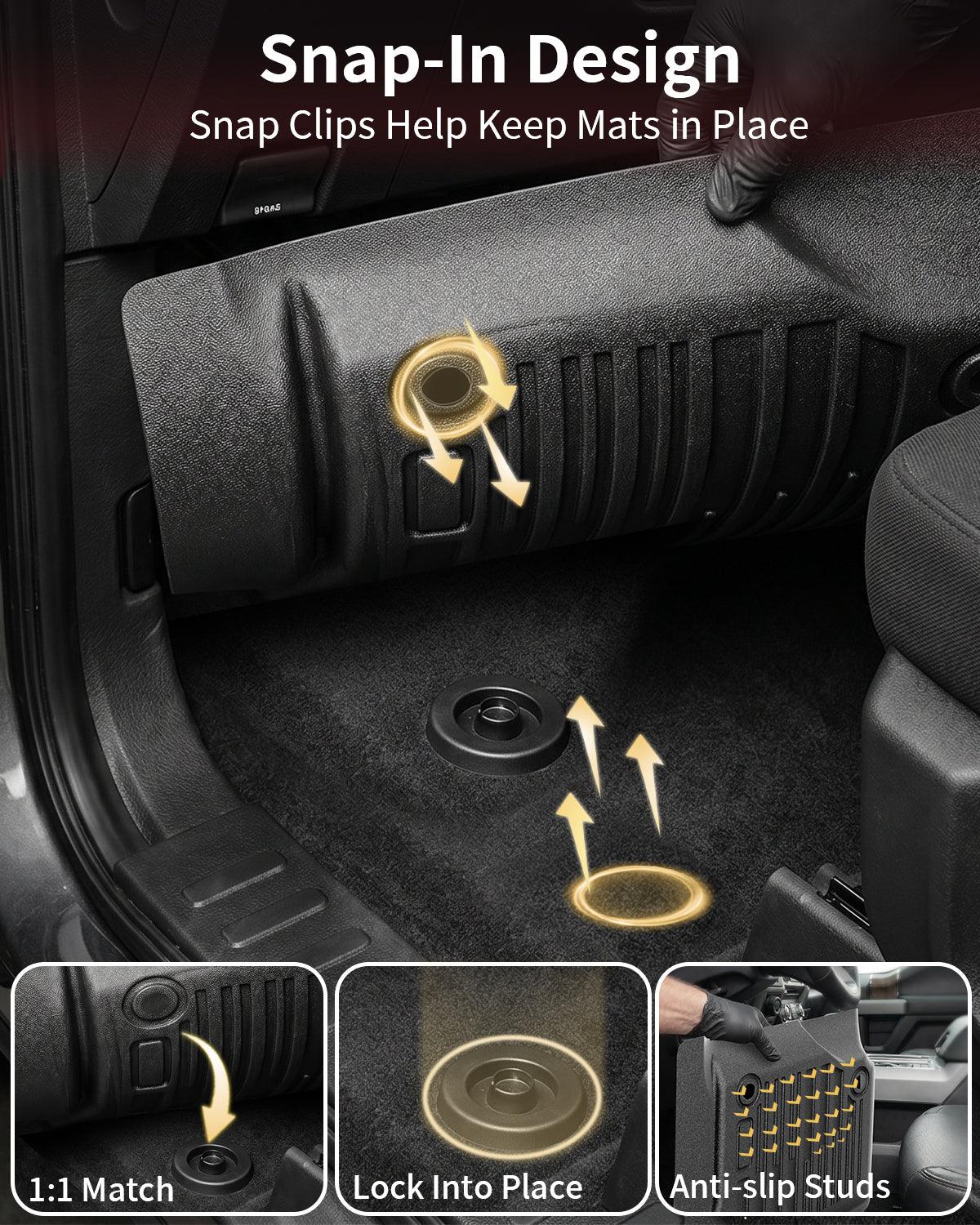 Umbrauto floor mats for Ford F-150 SuperCrew 2015–2025, waterproof TPE, full coverage interior on Tampa Home & Garden Store