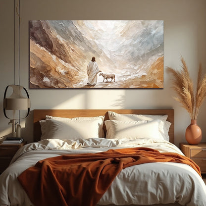 Shepherd’s Path Faith canvas by Tailored Canvases in a warm beige rocky canyon scene on Tampa Home & Garden Store