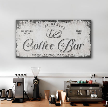 Coffee Bar Sign IV canvas by Tailored Canvases with coffee bean Crafting Canvas on Tampa Home & Garden Store