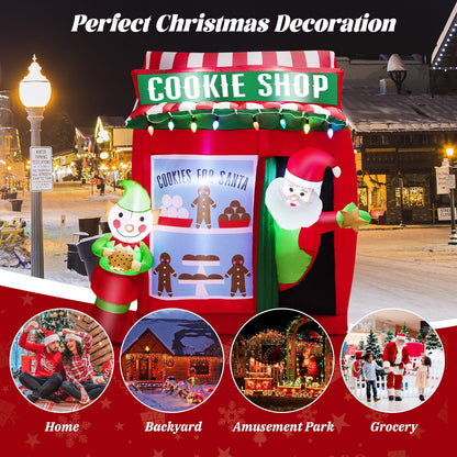 6.3 ft Inflatable Gingerbread Cookie Shop with Santa by DirectDeals, red-green decor on Tampa Home & Garden Store