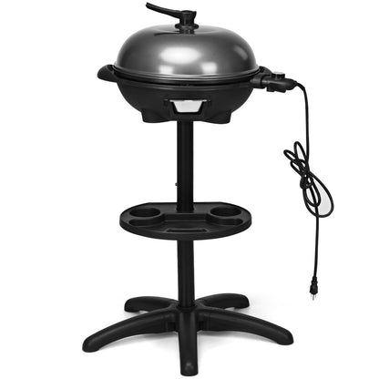 1350 W Outdoor Electric BBQ Grill with Removable Stand Easy to Install-Red